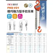 WIN五金 FKS BOST FKS-V21 輕巧強力型手拉吊車 1.5T*3M