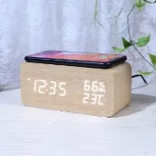 【Quality 聚家】智能鬧鐘 鐘創時鐘 鐘數時鐘 桌面鬧鐘 溫度計 溫濕度款/亮度可調/長效續航/質感木紋