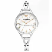 大高雄鐘錶城 EMPORIO ARMANI 亞曼尼 AR11167 大理石手鍊佳人女錶 大理石白面 32mm｜樂天領券現折★全館特惠中★指定刷卡回饋10%