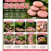 【粉玫瑰石】1kg 造景石 粉彩石 圓扁石 石道鋪設 園藝造景 天然粉石 粉紅色石頭 地舖石 水族 畫畫石