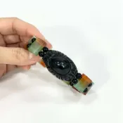 (店+)【御古齋】天然 九頁岩瑪瑙 雙龍拱珠 天眼天珠 手排 佛教聖物 避邪鎮煞 事事順心 開運招財 附盒 0902