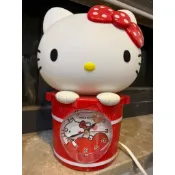 【Sanrio 復古雜貨】Hello Kitty 立體大頭小夜燈時鐘｜床頭燈 造型鬧鐘 擺飾夜燈｜正常亮燈
