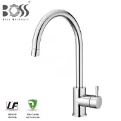 【Boss Hardware】可議價_009233鉻色 不銹鋼無鉛三合一廚房龍頭 日本陶瓷芯片 台灣製造 雙重認證