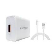 【iBRIDGE】QC3.0 18W急速快充充電器＋Lightning傳輸充電線(Apple蘋果充電組)