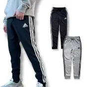 【adidas 愛迪達】男生 經典三線褲 內裡毛巾布 修身縮口 休閒長褲 棉褲(GK8831 8889)