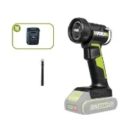 【WORX 威克士】20V 鋰電手電筒 WU027.9+F47(可用牧田電池 手電筒 照明燈 工作燈 LED 兩檔調節 鋰電)