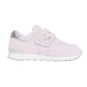 NEWBALANCE 574 女中童復古慢跑鞋-WIDE-魔鬼氈 寬楦 NB P5742EV 粉紫