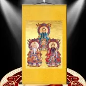 【可開發票】三清祖師畫像掛畫道場水陸畫元始道德靈寶天尊佛堂神像供奉裝飾畫