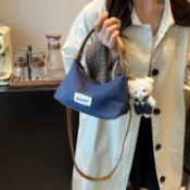 春季上新🌸桃園出貨🌸小衆牛仔布手提餃子包包女2026新款精緻時尚休閒單肩斜挎包包