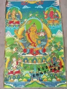 協貿國際日用品生活8館 佛教密宗唐卡文殊菩薩畫像 刺繡佛教掛畫 尼泊爾織錦畫絲綢裝飾畫