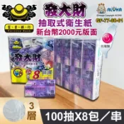 阿囉哈LED總匯_GF-77-08-01_新台幣2000元版面／8包／串-發大財-富貴銀行衛生紙-3層-超取一單限3串