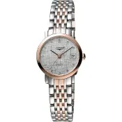 【LONGINES 浪琴】Elegant 優雅系列真鑽機械女錶-銀x玫瑰金(L4.309.5.77.7)