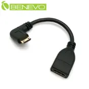 Benevo 左彎型 Mini HDMI(公) 轉 HDMI (母) 轉接短線 (BHDMINIF015L)