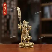 黃銅立刀關公關聖帝君騎馬關公擺飾工藝品客廳銅武財神關公像供奉神像玄關擺飾銅器藝品