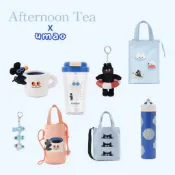 【Afternoon Tea x umao】夏日療癒聯名系列 超人氣藍色系插畫周邊 玩偶吊飾 帆布包 保溫瓶 手機背帶