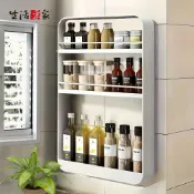 【yesgogogo 即食購】生活采家︱壁掛免打孔 瓶罐收納 置物架 珍珠白三層