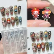 （美甲矽膠模具）拉布暗黑愛麗絲夢遊仙境美甲模具怪誕小丑童話飾品