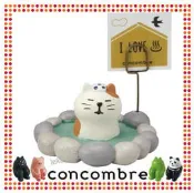 日本Decole concombre 加藤真治療癒商品新年快樂三毛貓露天風呂留言夾 組