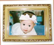 #8304  12X15“~12X18“ 高級白色/古金色雕花木質相框置放婚紗，寫真，全家福，都非常好看喔【小玲精品】