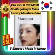 Marmont 24K 金蝸牛水凝膠面膜 5 片 | 高級提拉保濕護理 | 韓國黃金凝膠面膜