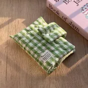 A5書衣｜抹茶綠白愛心 絎縫布書套｜韓系ins風【現貨】