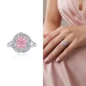 【AURORA 歐羅拉】GIA 30分天然粉紅鑽石 PT950 鉑金台 鑽戒 歌頌(Faint Pink)