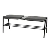 【Costco好市多】Musical Chairs Basso 皮面雙人長凳 黑 Musical Chairs Basso PVC Leather Double Bench Black