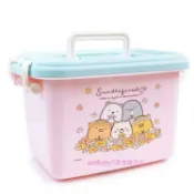 asdfkitty可愛家精品店 asdfkitty可愛家☆角落生物粉紅色藍蓋可手提收納箱/整理箱/置物箱-日本正版商品