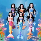 芭比 小美人魚 姊妹 造型 美人魚裝 電影 娃娃 配件 裝扮