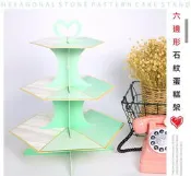 【巨路生活】蛋糕架 點心架 一次性 紙質創意蛋糕架 生日派對甜品台 佈置三層燙金款蛋糕架
