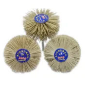 【職人工坊】帶柄矽鋼尼龍刷輪 細微性 透明 80x30mm 6mm柄 拋光 除銹 去屑【8465】