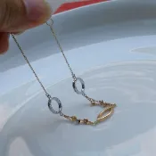 嗨，寶貝銀飾珠寶* 義大利K金☆義大利14K金飾品 時尚細緻 幾何符號 閃亮光面車花 三色金雙排手鍊
