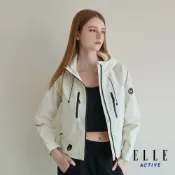 【ELLE ACTIVE】女款 機能防風防潑水連帽防曬風衣外套-珍珠白色 (EA25S2W6103-91)
