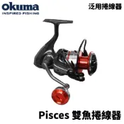 【獵漁人】OKUMA 雙魚 Pisces 全碳纖銀紅色 紡車捲線器 捲線器