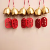  🔥台灣熱賣/免運🔥金屬風鈴許願牌掛件春節新年家居房間餐廳陽臺喜慶裝飾品鈴鐺掛飾