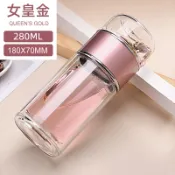 設彩品牌旗艦店 茶水分離杯 泡茶杯 隨身杯 雙層玻璃杯茶水分離泡茶杯子男女學生便攜可愛水杯隔熱防燙保溫杯『FY01947』