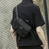 LEEHER 側背包 多功能包包 男生包包 機能包 手提包 胸包 運動包包 肩背包 防水尼龍包 日系風格 黑色包包 腰包 096