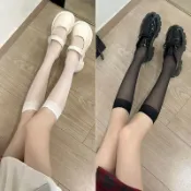 【中筒襪】 中筒襪 小腿襪 絲襪 黑絲 白絲 JK襪 透明襪 瘦腿襪 塑形襪 夏季襪子 薄款襪子 春秋襪子 女士中筒襪