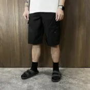 美國百分百【全新真品】QuikSilver 閃銀 海灘褲 綁繩 休閒 衝浪褲 男款 logo 素面 短褲 黑色 A667