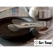 (店+)【柳宗理】日本高質感不鏽鋼消光霧面有孔料理夾22cm(交換禮物 聖誕禮物 麵包夾 食物夾 沙拉夾)