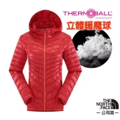 【北臉 The North Face】6折》女 PrimaLoft 輕量 連帽保暖外套 化纖外套 CUD4 瓜紅