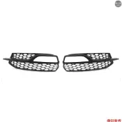 一對替換奧迪 A3 S-Line S3 14-16 保險槓蜂窩霧燈黑色格柵