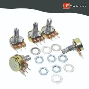 【LE電子商城】單聯電位器 B10K 三腳 5K 10K 50K 柄長15mm 可變電阻 | 配螺母.墊片