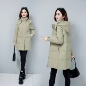 羽絨服 羽絨外套 保暖外套 防風外套 羽絨服女 中長版外套 加厚 白鴨絨 大尺碼外套 媽媽 寬鬆外套 韓國外套 外套女