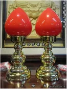 士林佛具 木雕廠 LED 紅桃燈 柑仔燈 30公分  神明燈 祖先燈 公媽燈 供燈  佛燈 神燈  公媽燈 玻璃頭