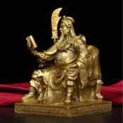 【招財擺飾】關公神像 銅坐文關公 關二爺擺件 武財神 關聖帝君 大號 風水 宗教用品 招財 擺飾 神像 小神像 虎爺擺件