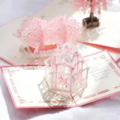 💖臺灣優品💖生日賀卡立體3d折疊手工手寫創意畢業卡片ins小衆高級七夕情人節熱賣精品💋