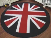 DS北歐家飾§ loft 書房門墊客廳圓形地毯 深色款英國國旗 120cm 訂製大尺寸復古美式鄉村潮流設計 室內裝潢酒吧
