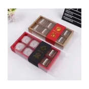 (店+)禎巧妙 台灣現貨 月餅盒 8粒裝上下蓋月餅禮盒  8粒裝磨砂月餅禮盒 中秋裝8粒裝月餅盒禮品手提袋牛軋糖禮盒蛋黃酥包裝盒4粒裝 天地蓋80G月餅盒