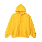 【Champion】官方直營-男款-寬版大C刺繡印花長袖連帽T-黃色(C3-C105-748日規)